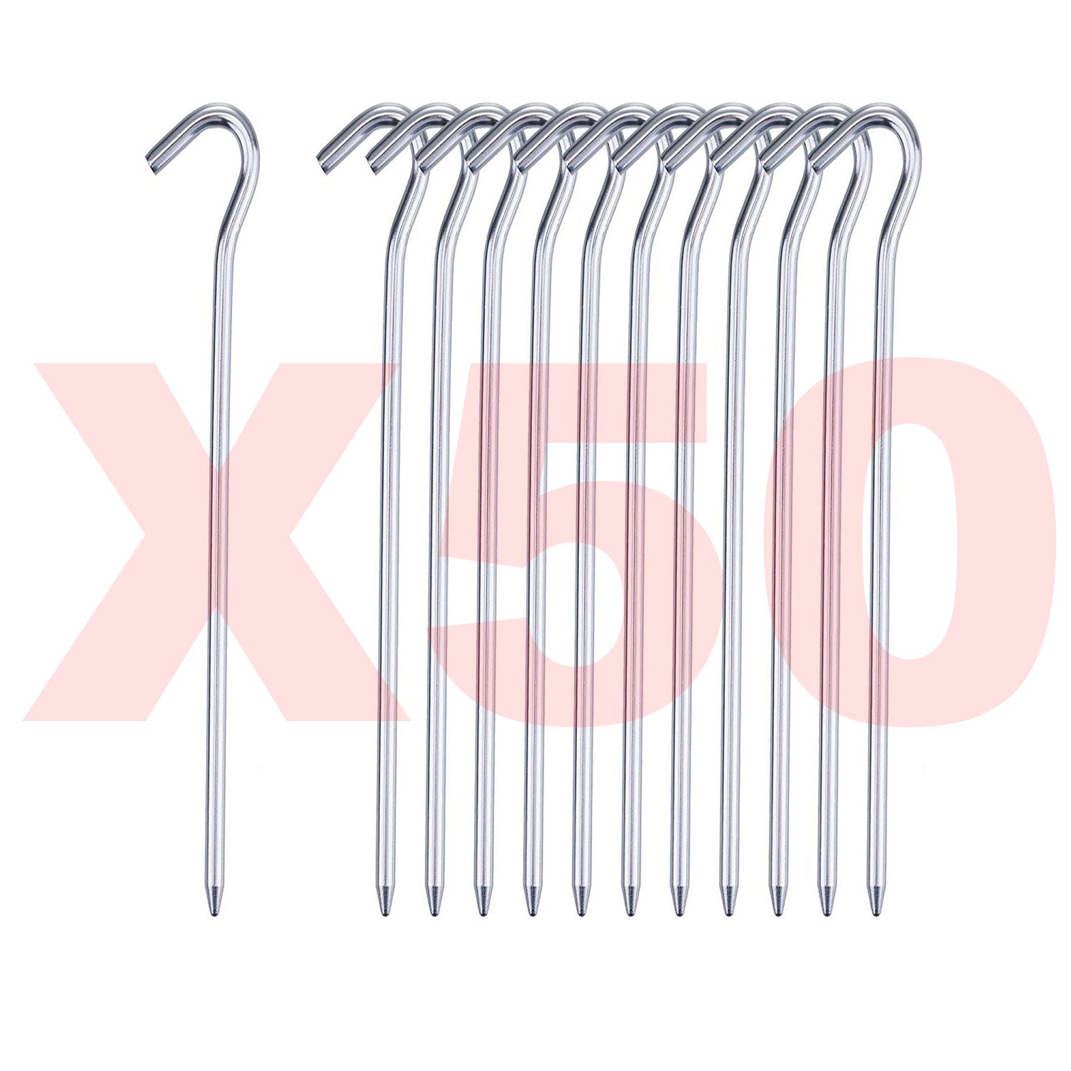 50 X Tent Pegs Galvanised Metal Steel Camping Canopy Gazebo Pond Netting Awnings 50 X Tent Pegs Galvanised Metal Steel Camping Canopy Gazebo Pond Netting Awnings
